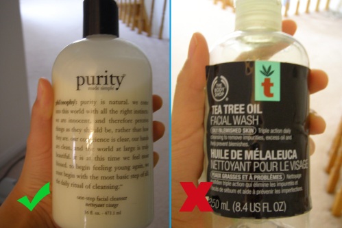 Left: Purity Made Simple | Right: Tea Tree Oil Facial Cleanser